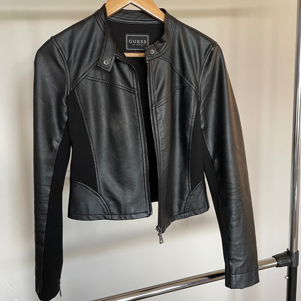 Guess Faux Leather Jacket, Size Small